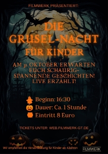 Poster für Lesung: Die Grusel-Nacht